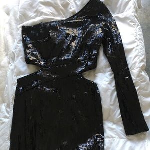Black Sequin Mini Dress